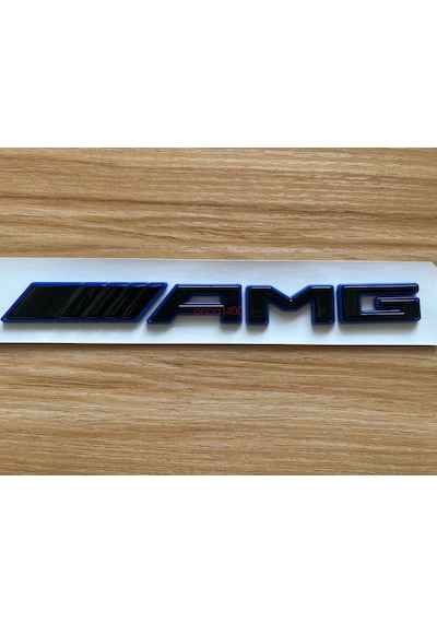 Özel Tasarım Gloss Black Mavi Amg Bagaj Yazısı Mercedes C