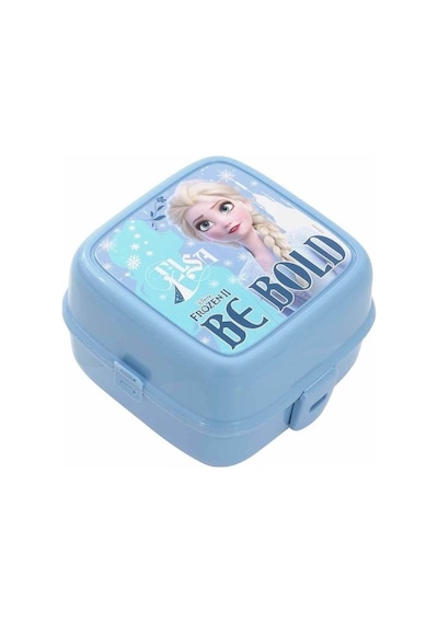 Beslenme Kutusu 4 Bölmeli Frozen Elsa Mavi Renk Kız Figürlü 1 Adet Yemek Saklama Kabı Beslenme Çantası Mavi