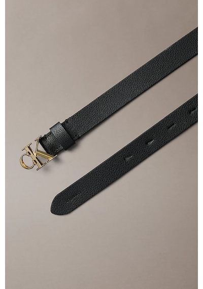 Calvin Klein Fasetli Ck Tokalı 25 Mm Doku Deri Kadın Siyah Kemer Lv04f7060g-yıh Siyah