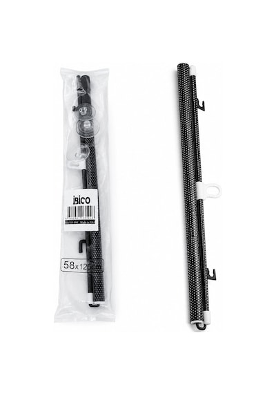İbico İ13-144 Güneşlik 58x125cm Ofis Oto-araç Pvc Perde Cam Paneli Vantuzlu Montaj Makaralı Aç-kapa