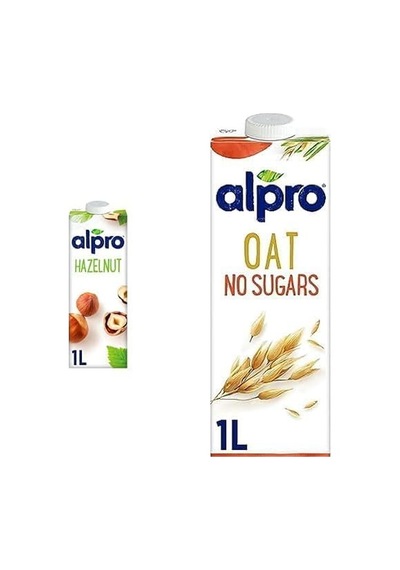Fındık Bitki Bazlı İçecek 1 L Ve Alpro Şekersiz Yulaf Bitki Bazlı İçecek, 1 L 0.75 LT - 2.5 LT - 12 KG