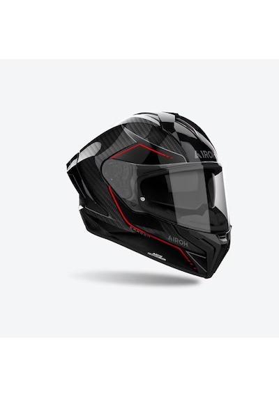 Aıroh Matryx Carbon Stylısh Gloss Kapalı Kask Carbon - Kırmızı