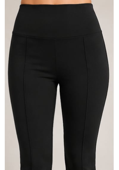 Cocosushicooo Kadın Yüksek Bel İspanyol Paça Pantolon Esnek Siyah Fit Pantolon