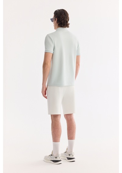Avva Erkek Su Yeşili Kıvrılmaz Polo Yaka Fermuarlı Bi-stretch İnterlok Regular Fit T-shirt A61y1003