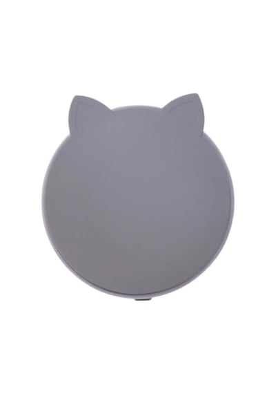 Pandish Kitten Vakum Tabanlı Kapaklı Silikon Kase - Gri Standart
