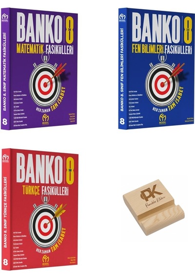 Model Eğitim Lgs 8. Sınıf Banko Matematik Fen Bilimleri Ve Türkçe Fasikülleri 3lü Set+telefon Standı