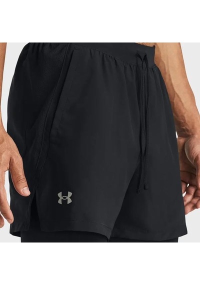 Under Armour Launch 5 Inch 2 In 1 Erkek Siyah Polo Yaka Tişört