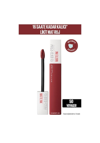 Maybelline New York Super Stay Matte Ink Likit Ruj 50 Voyager