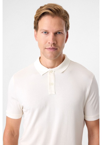 Back And Bond Beyaz Regular Fit Polo Yaka Tişört