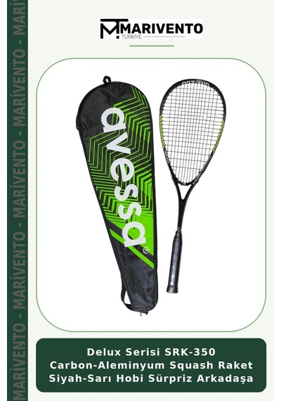 Delux Serisi Srk-350 Carbon-aleminyum Squash Raket Siyah-sarı Hobi Sürpriz Arkadaşa Çok Renkli