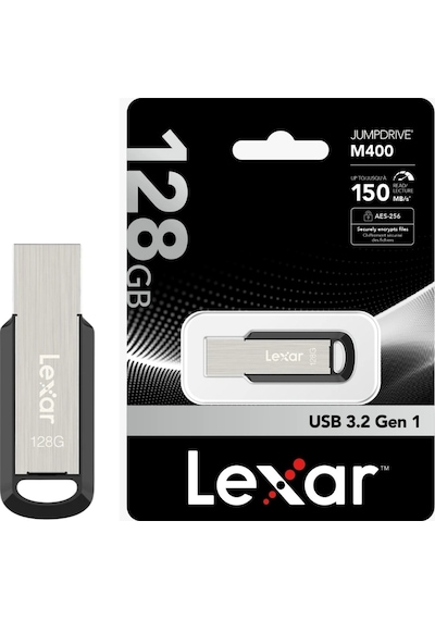 Lexar M400 Metal 128 GB 150 mb/s Usb 3.2 Gen1 Metal Usb Flash Bellek