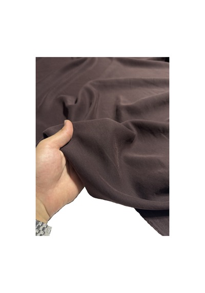 Premium Diagonel Tencel Cupro Kumaş En 120 Cm Yumuşak Ve Dökümlü Çikolata