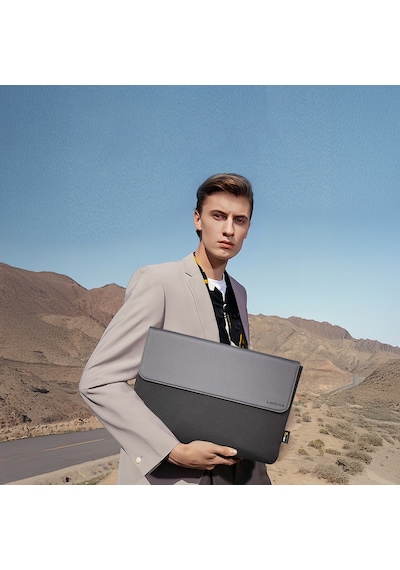 Lenyes Lb503 Darbe Emici Su Geçirmez Pu Cordura Kumaş 13-14 İnç Laptop Çantası Siyah Siyah