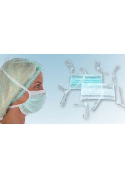 Cerrahi Maske Bağcıklı Burun Telli 3 Katlı 100 Lü Kutu
