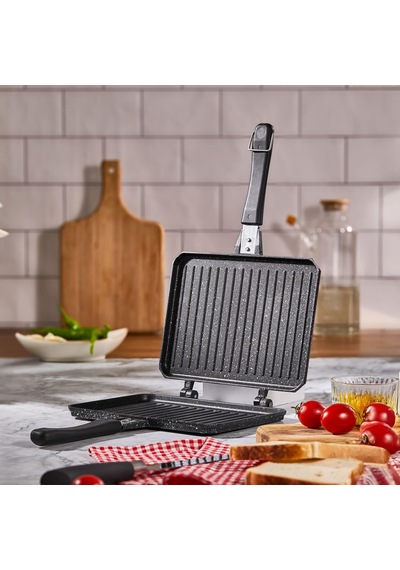 Çift Taraflı Ocak Üstü Döküm Tost Makinesi, Granit Efektli Yanmaz Yapışmaz Sandviç Ve Tost Tavası - Hamburger, Omlet Ve Aperatifler İçin İdeal Ergonomik Saplı Kolay Temizlenebilir Grill Tava Siyah Çift Taraflı Ocak Üstü Döküm Tost Makinesi, Granit Efektli Yanmaz Yapışmaz Sandviç Ve Tost Tavası - Hamburger, Omlet Ve Aperatifler İçin İdeal Ergonomik Saplı Kolay Temizlenebilir Grill Tava Siyah