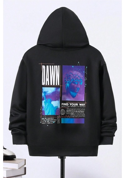 Çocuk Dawn Baskılı Sweatshirt Siyah