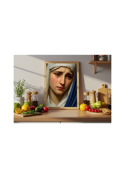 Sessiz Ağıt Çerçevesiz 30 X 42 Cm Poster Sanatsal Duvar Tablosu Klasik Kadın Portre Dekoratif Salon Tablosu