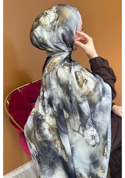 Mimiyum Perla Şal- Orkide Desen - Model 8 Çok Renkli