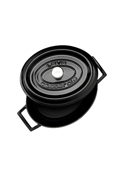 Cookware Trendy Dökme Demir Emaye Güveç, Oval, 25 Cm, 3,19 L, Siyah Diğer