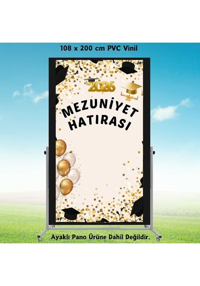 Mezuniyet Fotoğraf Panosu 108 X 200 Cm Pvc Vinil Tek Parça Model 05 7