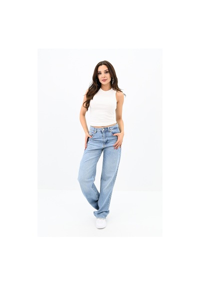 Koza Butik Kadın Bisiklet Yaka Kolsuz Bluz 1755-24 001