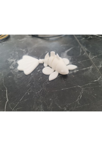 Doğal Pla Malzeme Altın Balığı Beyaz Renk 10cm Hareketli Oyuncak Balık