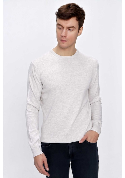 Morven Basic Dinamik Fit Rahat Kesim Bisiklet Yaka Triko Kazak 99kc017005653 Bej