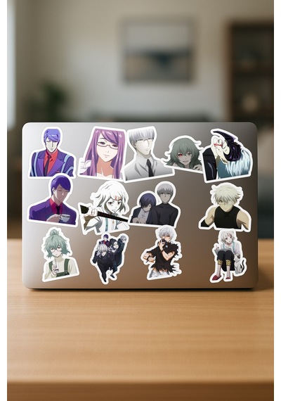 Tokyo Ghoul Anime Telefon Laptop Bullet Journal Yapışkanlı Folyo Sticker Paketi 25 Adet Çok Renkli