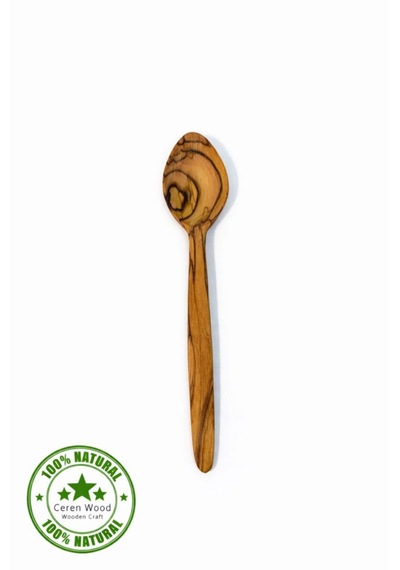 Doğal Zeytin Ağacı Ahşap Kaşık 23 Cm Açık Ahşap