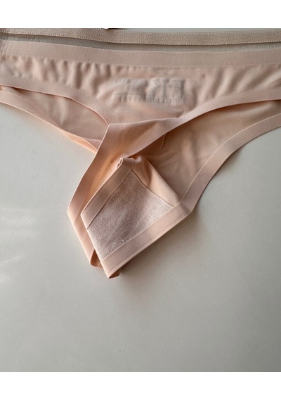 Orijinal Lazer Kesim Spandex Invisible Dikişsiz Transparan Detayl Pudra