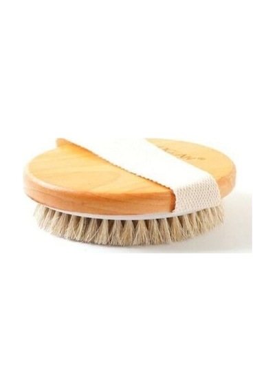 Doğal At Kılı Organik Banyo Fırçası Bej