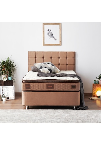 Nironyatak W. Cotton 120X200 Cm Tek Kişilik Pedli Yatak Baza Başlık Takımı -