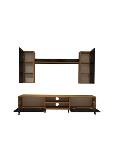 Decoraktiv Eko 7 Mdf Dvd Silver Tv Ünitesi Tv Sehpası Pera - Siyah