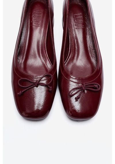 Luvi Shoes Gıpsy Bordo Kırışık Rugan Fiyonklu Kadın Kısa Topuklu Ayakkabı Luvi Shoes Gıpsy Bordo Kırışık Rugan Fiyonklu Kadın Kısa Topuklu Ayakkabı