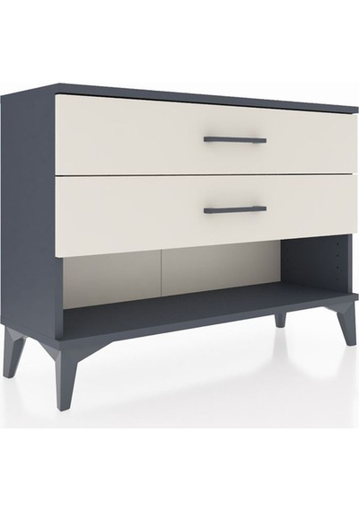 Arges Şifonyer 2 Çekmeceli 88x30x64 Antrasit-aytaşı Antrasit