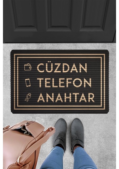 Evaşk Kapı Önü Paspası Vinil Kaymaz Tabanlı 40 X 60 Uvrub018