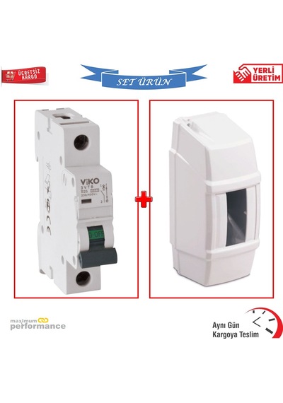 Viko B Tipi 25 Amper Tekli Sigorta + Tekli Sigorta Kutusu
