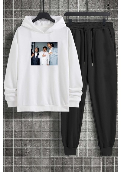 Uyguntarz Unisex Müslüm Baskılı Eşofman Takımı Beyaz
