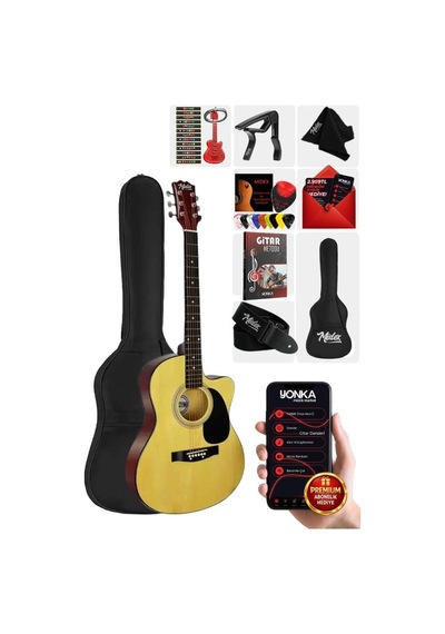 Midex Rg-540nt Kaliteli Kesik Kasa 40 İnç Akustik Gitar Seti 4/4 Yetişkin