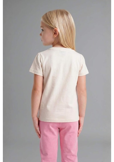 Defacto %100 Pamuk Desenli 2li Kısa Kollu Pijama Takımı Kız Bebek I1005a526aubg285 Bej-bg285