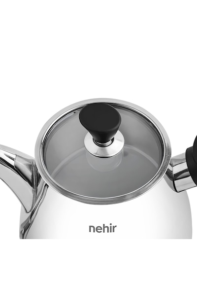 Nehir Almira Midi Boy Paslanmaz Çelik 0.75-1.50 Lt. Çaydanlık Takımı