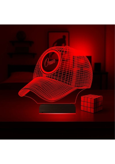 Luvivia Şapka Kep Kişiye Özel 3d Lamba - Masa Gece Lambası Şeffaf