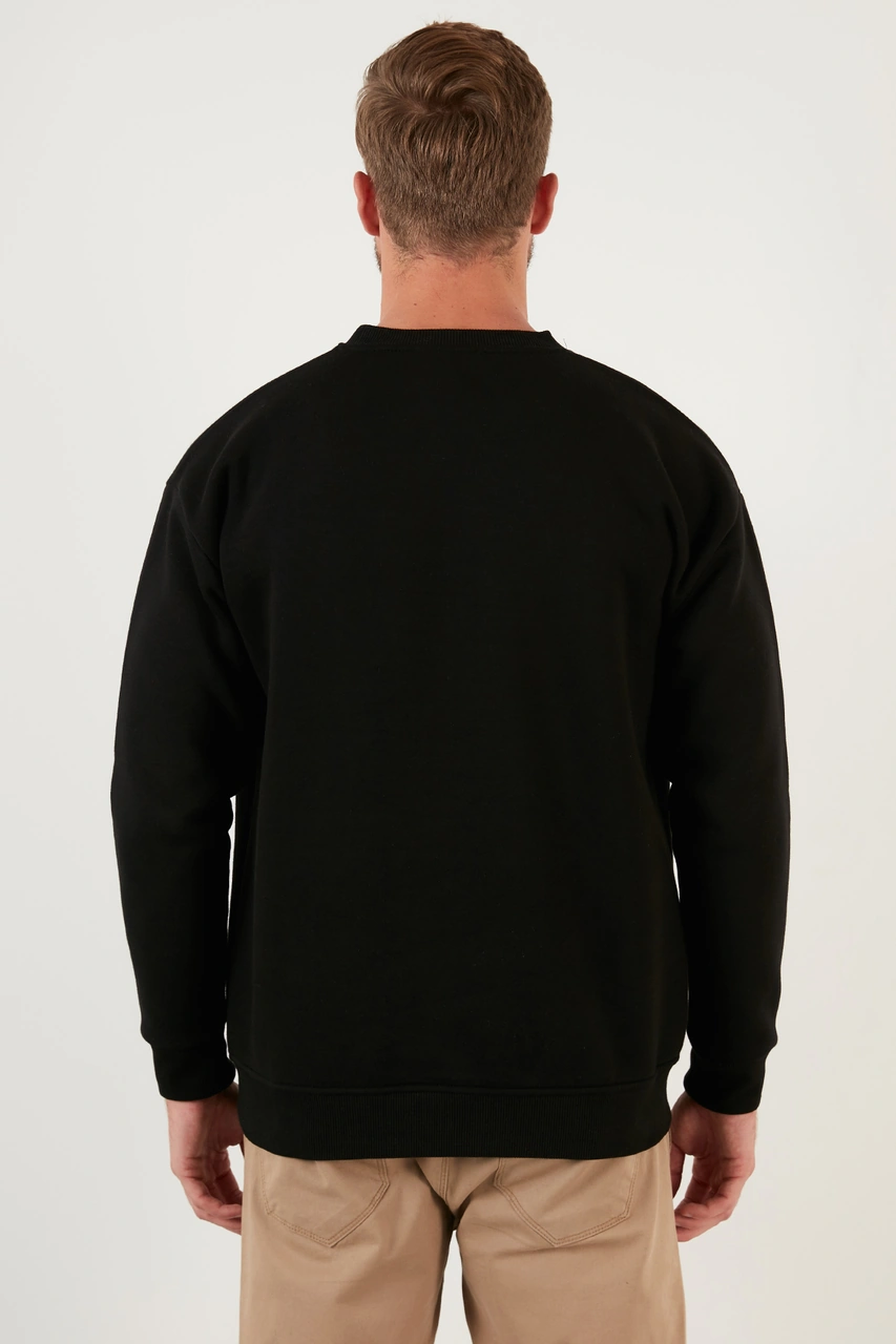 Buratti Regular Fit Bisiklet Yaka Şardonlu 2'Li Paket Erkek Sweat 5905255S2 Siyah-Indigo