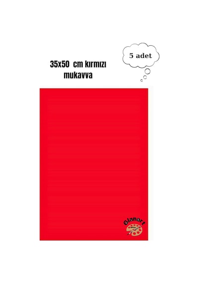35x50 Cm Kırmızı Renk Mukavva Kartonu 5 Adet