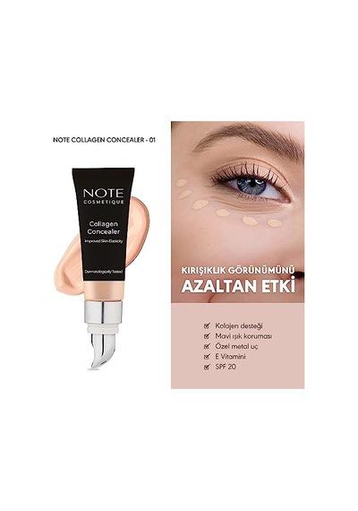 Note Cosmetics Collagen Concealer 01 Kolajen İçerikli Spf 20 Göz Altı Kapatıcısı 00