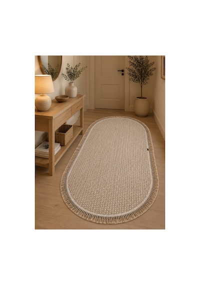 Vega 1452 Vizon Oval Modern Hav Toz Tutmayan Koridor Salon Yatak Odası Oturma Odası Banyo Halısı