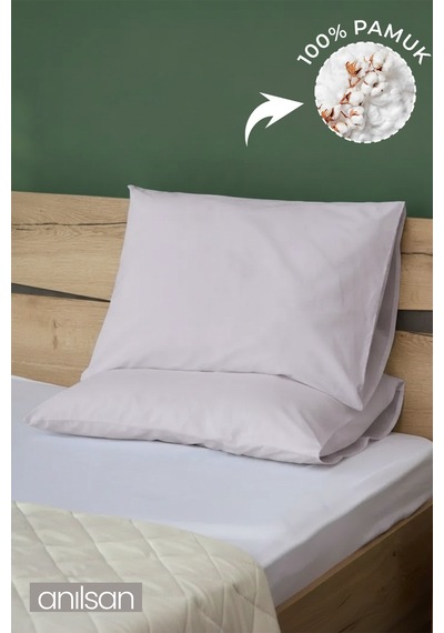 2'li Lila Yastık Kılıfı 50x70 Cm, %100 Pamuk,63tel Lila