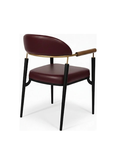 Valen Exclusive Kolçaklı Metal Sandalye Bordo