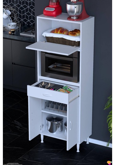 Vio 55 Cm 1 Fırın Veya Mikrodalga Dolabı Çekmeceli Kapaklı Çok Amaçlı Mutfak Dolabı Beyaz Vio 55 Cm 1 Fırın Veya Mikrodalga Dolabı Çekmeceli Kapaklı Çok Amaçlı Mutfak Dolabı Beyaz