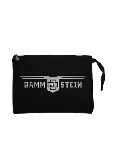 Rammstein Double Line Siyah Clutch Astarlı Cüzdan / El Çantası Siyah